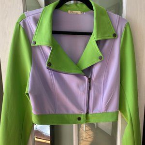 Dolls Kill Colorblock Moto Jacket, Size 1X